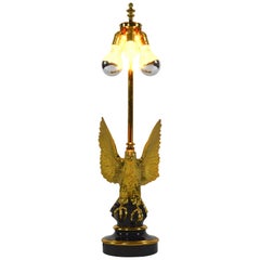 Vintage Maison Charles Gilded American Eagle Table Lamp, 1970s