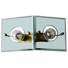 Italian Brass and Cut-Glass Sconce by Arredoluce