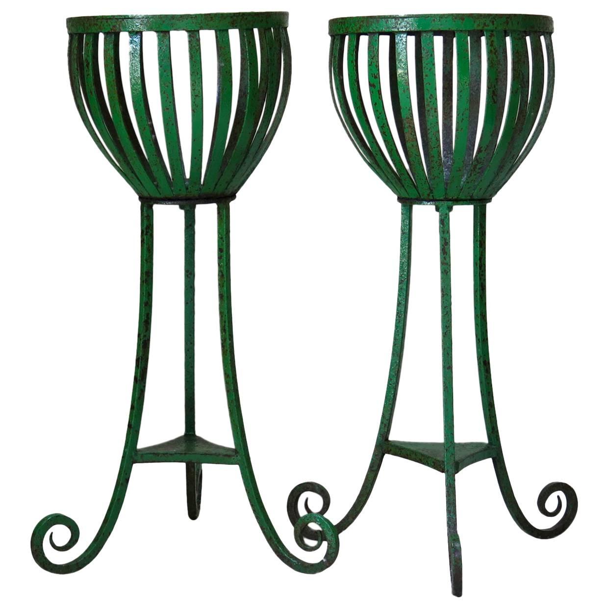 Pair of Wrought-Iron Planters, France, circa 1920s