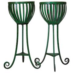 Pair of Wrought-Iron Planters, France, circa 1920s