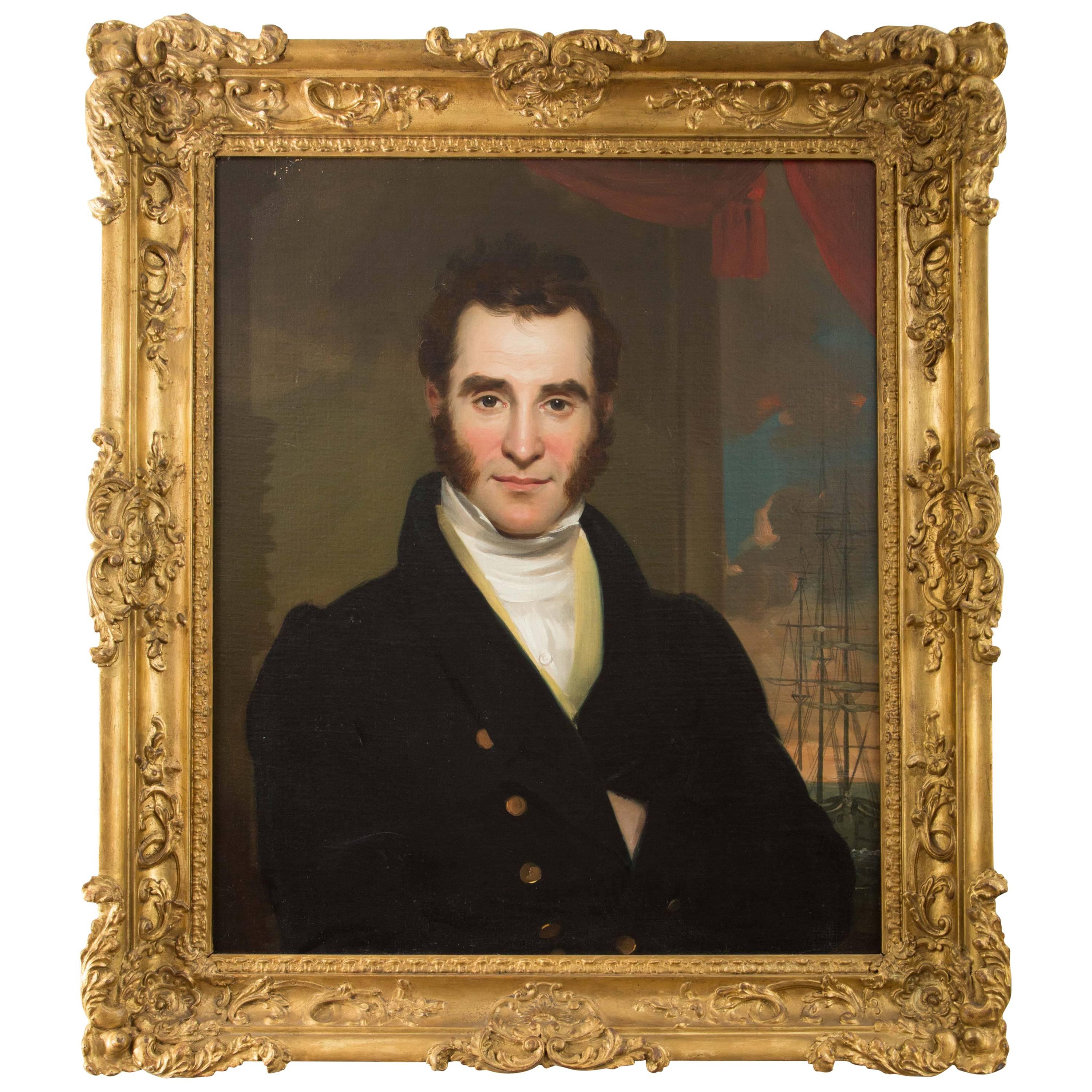Early 19th Century Portrait of a Sea Captain Attributed to John Neagle For Sale