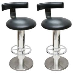 Pair of Chrome Barstools by Design for Leisure