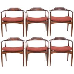 Six-Piece Set of Dining Chairs by Ib Kofod-Larsen for Selig