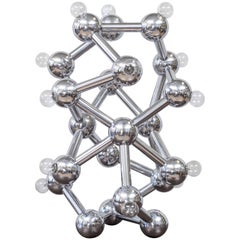 Retro Spectacular Chrome Eighteen-Light Molecule Lamp by Torino