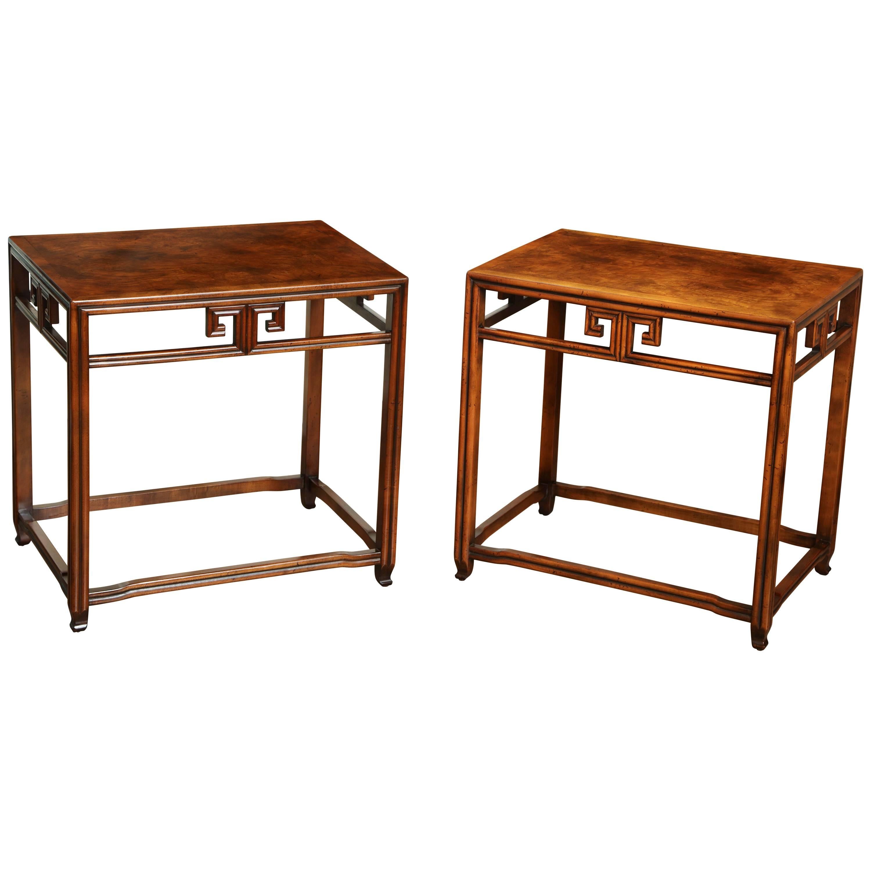 Pair of Walnut Tables by Michael Taylor for Baker, circa 1970 For Sale