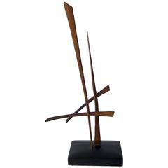 Jack Nutting California Abstract Copper Wood Sculpture