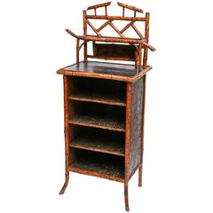 Elaborate 19th Century Bamboo Music Cabinet/Bookcase
