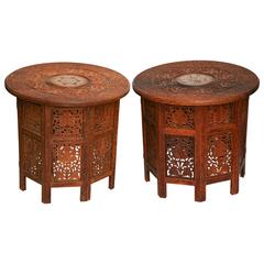 Pair of Anglo-Indian Tabourets