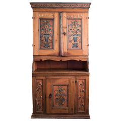 Cabinet 19th Century Original Paint Sweden 7
