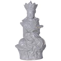 Antique Blanc de Chine Bodhisattva Statue