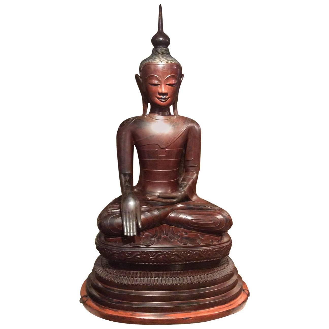 Huge Buddha Statue in Lacquer from the Region of Shan, Burma