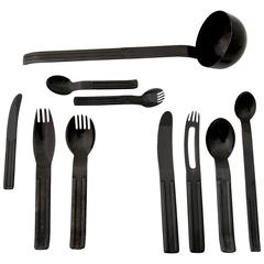 Carl Auböck Black Flatware for 12 People, 81 Pieces, Collini Austria 12