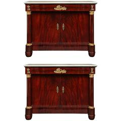 Pair of French Early 19th Century First Empire Period Crouch Mahogany Buffets 3