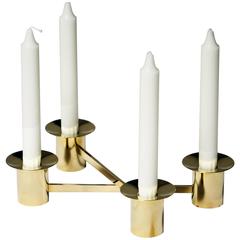 Sigurd Persson Pair of Brass Candlesticks, Sweden, 1950s-1960s