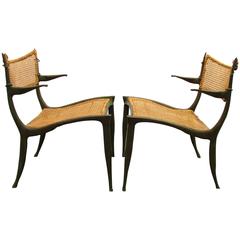 Pair of Dan Johnson Bronze Gazelle Chairs