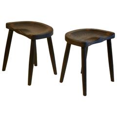 Studio Stools in Blackened Wood by Robert Roakes, USA, 1970s 10