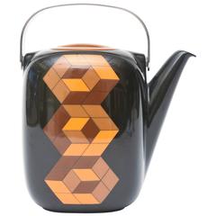 Rare Victor Vasarely Optical Sculptural Porcelain Teapot