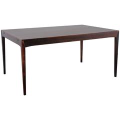 Danish Modern Rosewood Dining Table with Leaves by Hornslet Mobelfabrik