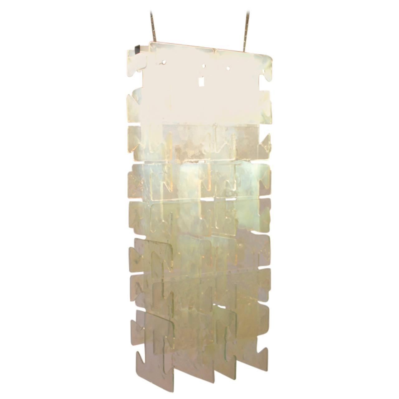 Large Leucos Glass Chandelier, Italy, 1970s For Sale