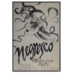 Negresco Halloween Party Poster by Ramon Santiago, 1987