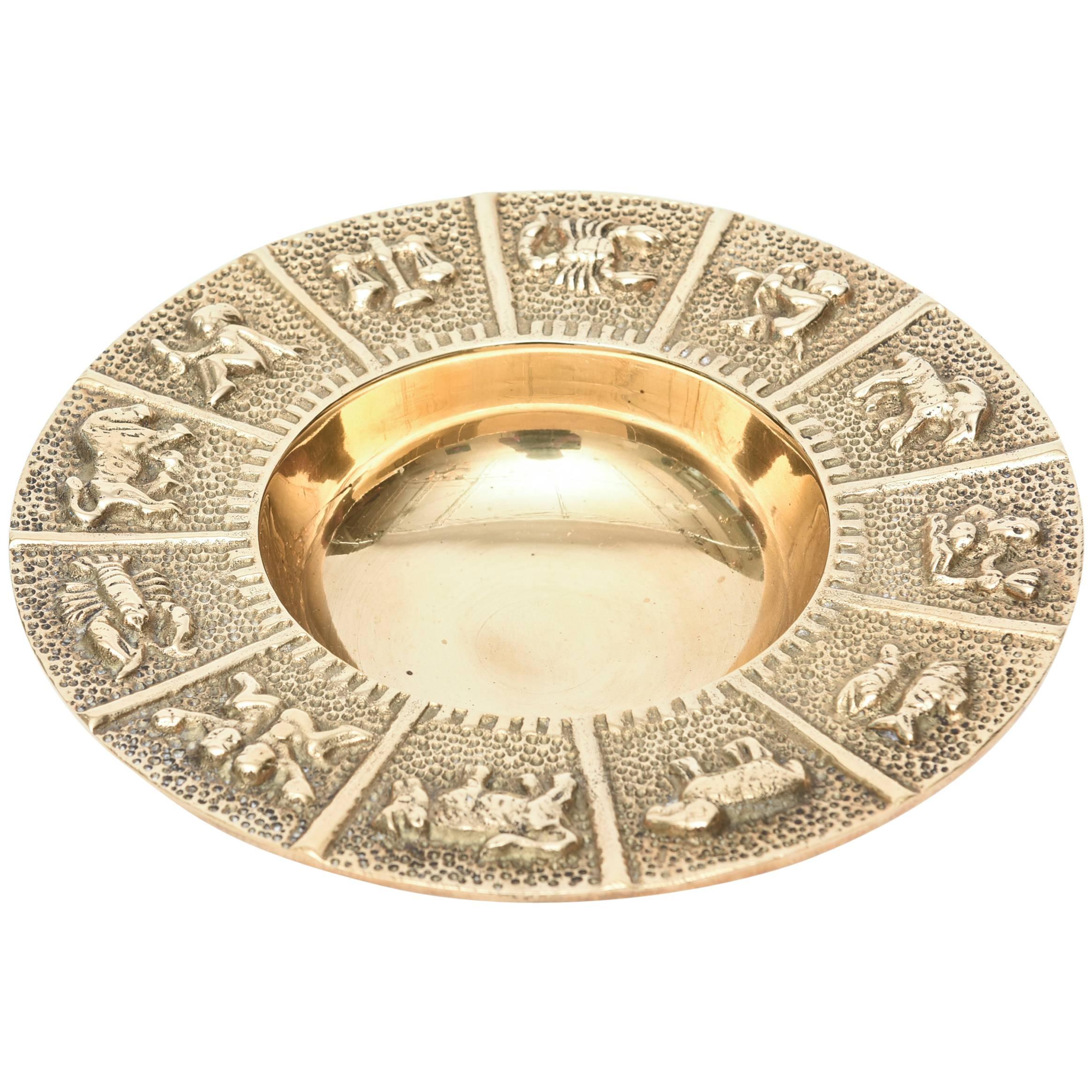 Zodiac Textural Brass Bowl SATURDAY SALE