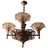 French Art Deco Opalescent Chandelier