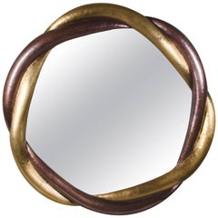 Contemporary Repousse Trinity Mirror in Brass and Copper by Robert Kuo