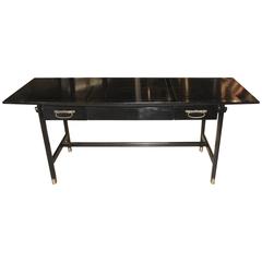 Rare Black Lacquered Console Table by Michael Taylor for Baker