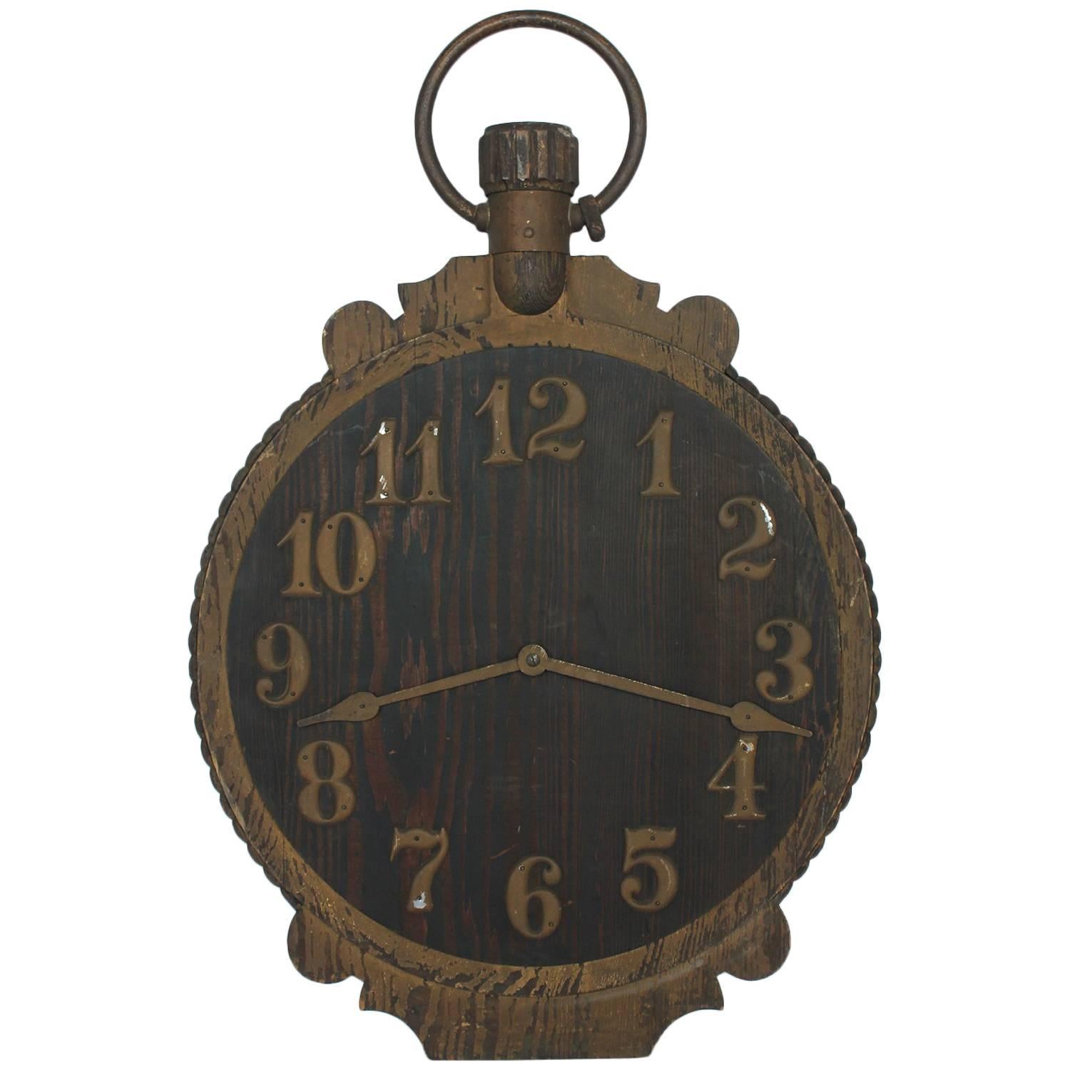 1900s Double Sided Clock Trade Sign