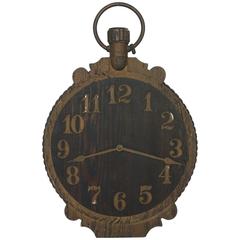 Antique 1900s Double Sided Clock Trade Sign