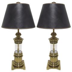 Pair of Brass Lantern Table Lamps by Stiffel, circa 1960s 10