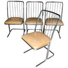 Mid-Century Modern Cantilevered Dining Chairs, Set of Four 2