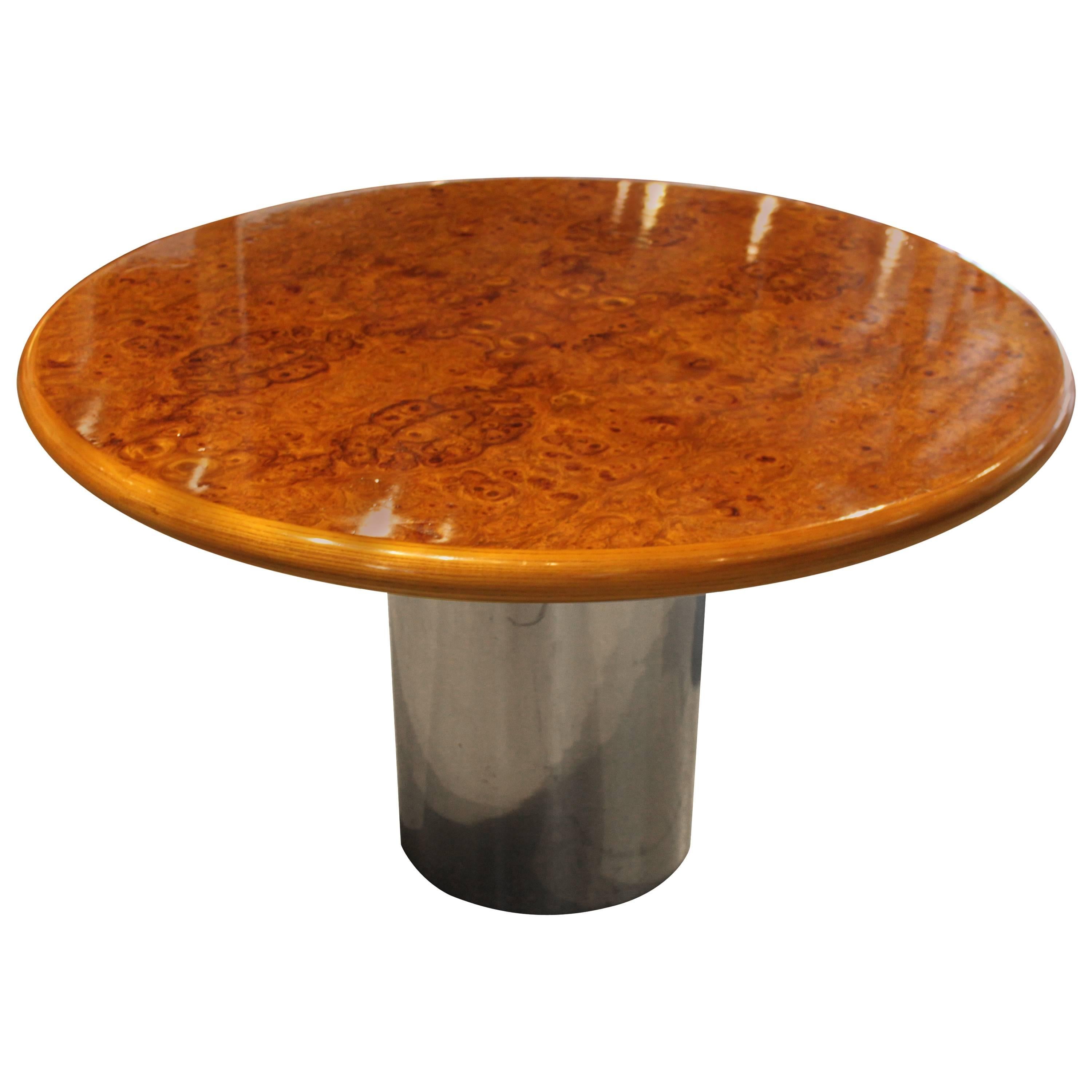 Gorgeous Burl Wood Center Table Attributed to Milo Baughman