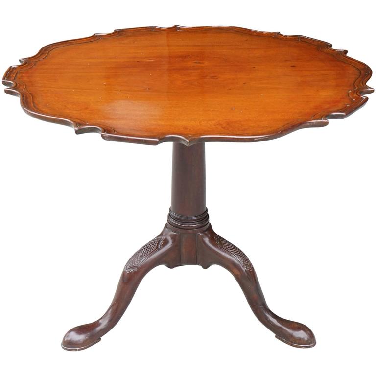 Period 18th Century Irish Mahogany Pie Crust TiltTop Tea Table For