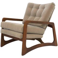 Adrian Pearsall Walnut Lounge Chair in Taupe Mohair 11