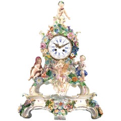19th Century Porcelain Four Seasons Clock by Meissen