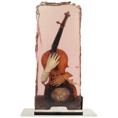 20th Century Art Sculpture of Violin and Hands
