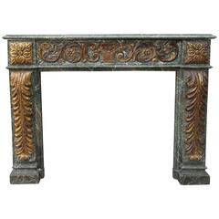 Antique 19th Century Italian Carved and Giltwood Mantel