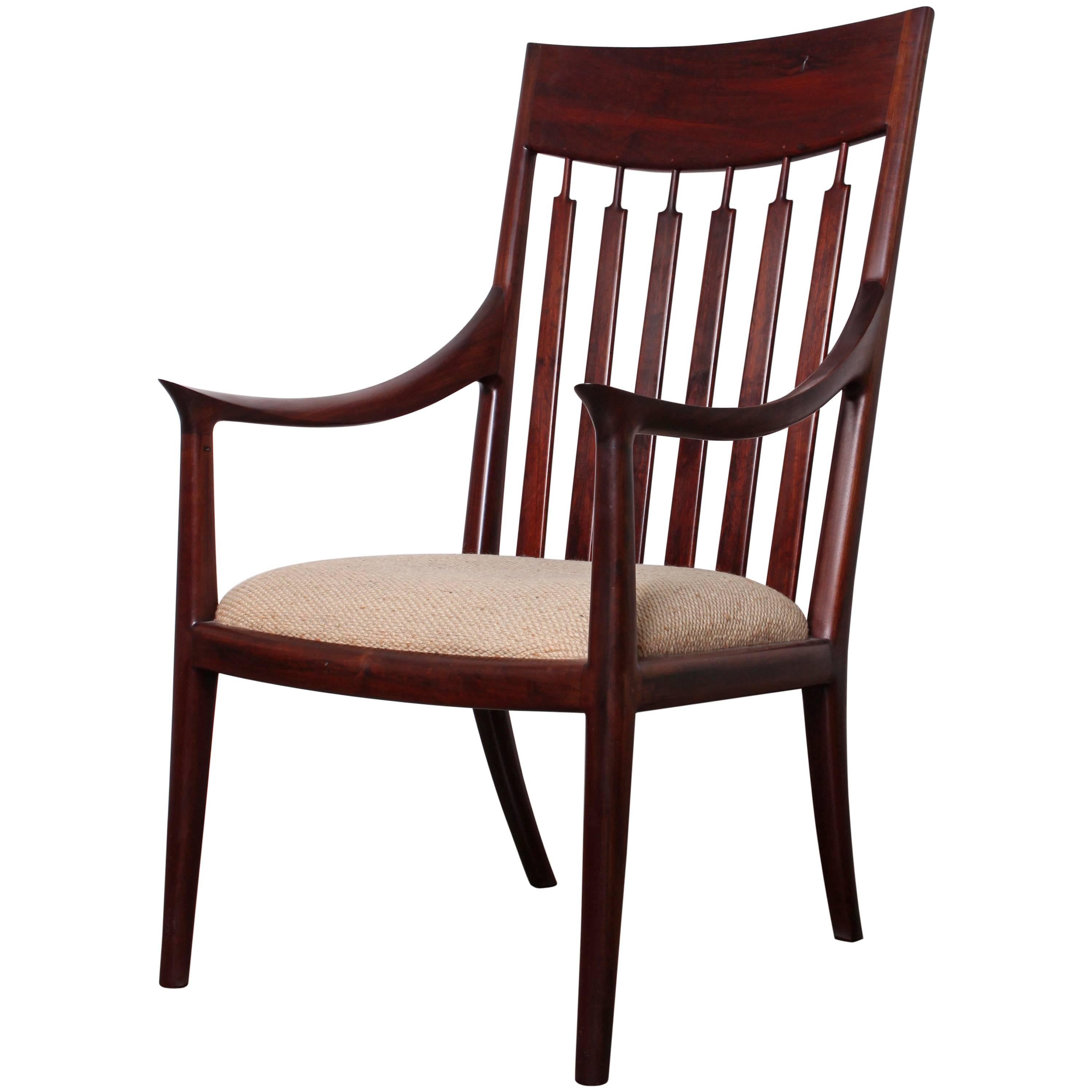 Walnut Craft Armchair by John Nyquist For Sale