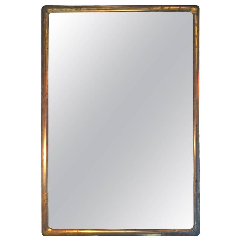 Rectangular MidCentury Mirror in Gold Leaf at 1stDibs