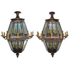 19th Century Italian Fantastic Pair of Huge Lanterns 8