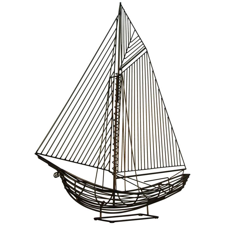 Jere Wire Boat Sculpture For Sale at 1stDibs wire sailboat, boat wire