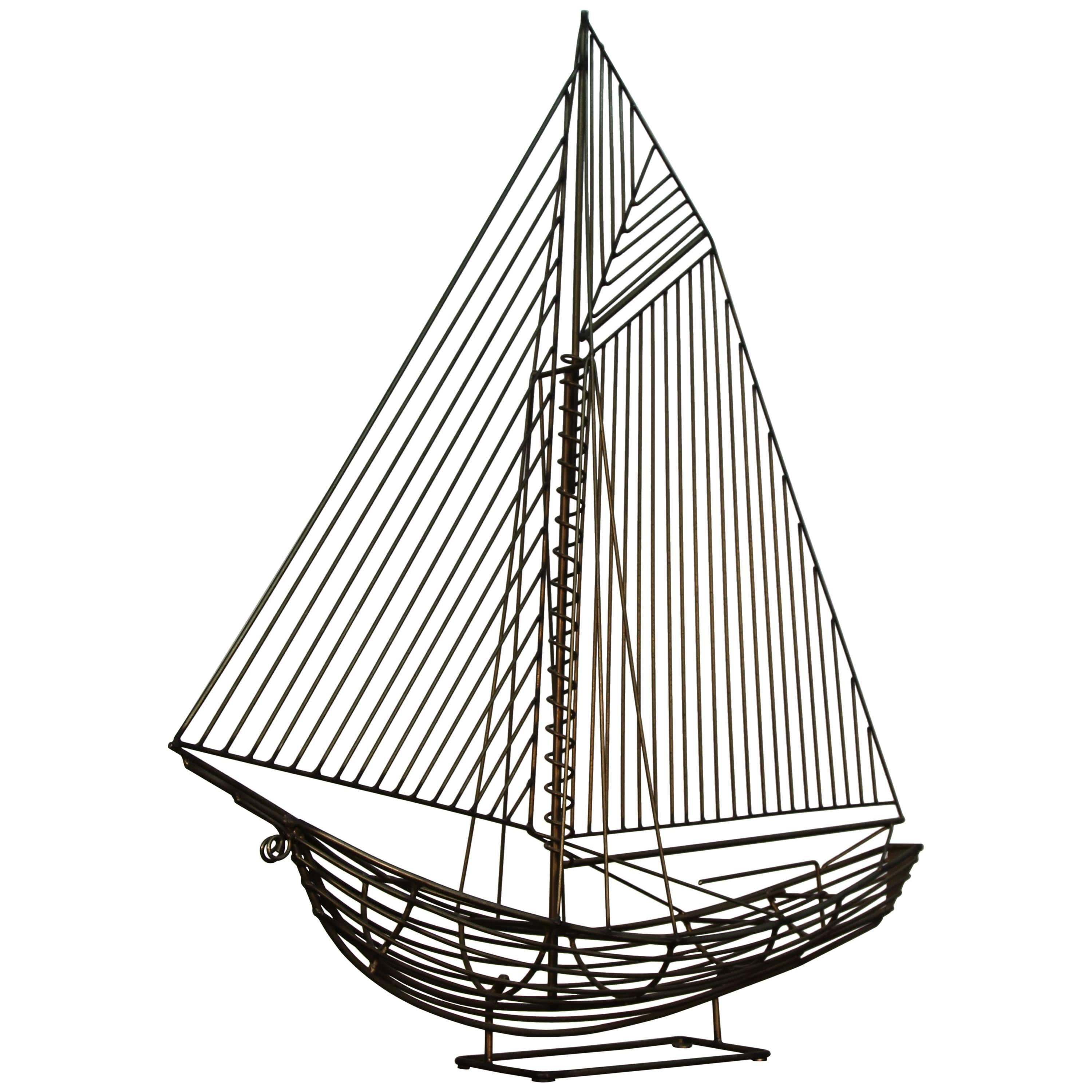 Jere Wire Boat Sculpture For Sale at 1stDibs wire sailboat, boat wire