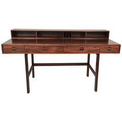 Sleek Danish Modern Peter Lovig Nielsen Rosewood Desk, circa 1970