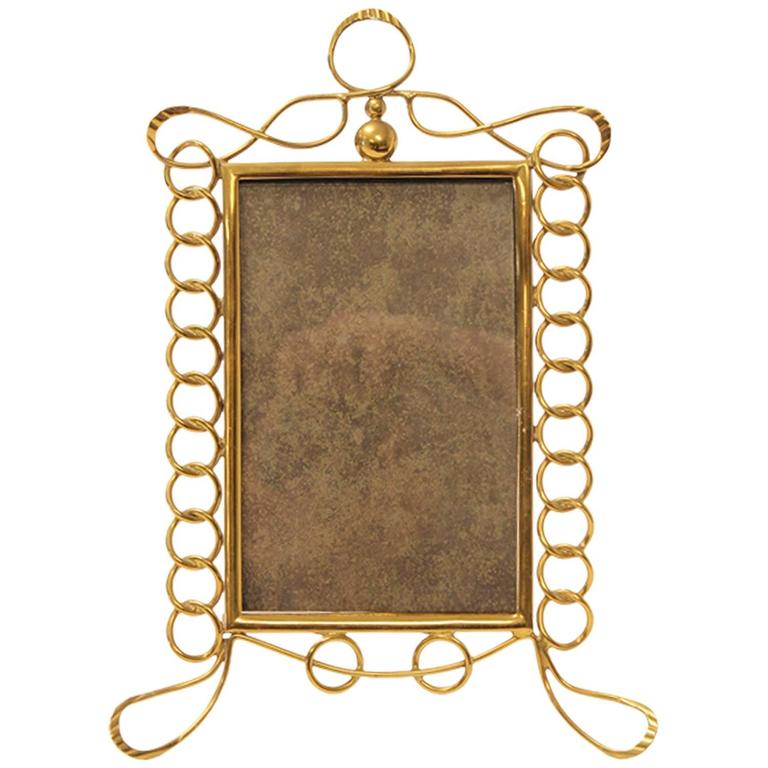 Stylish 1800s English Brass Photo Frame at 1stdibs