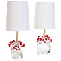 Pair of Roberto Giulio Rida “Ciliegie” Cherries Table Lamps
