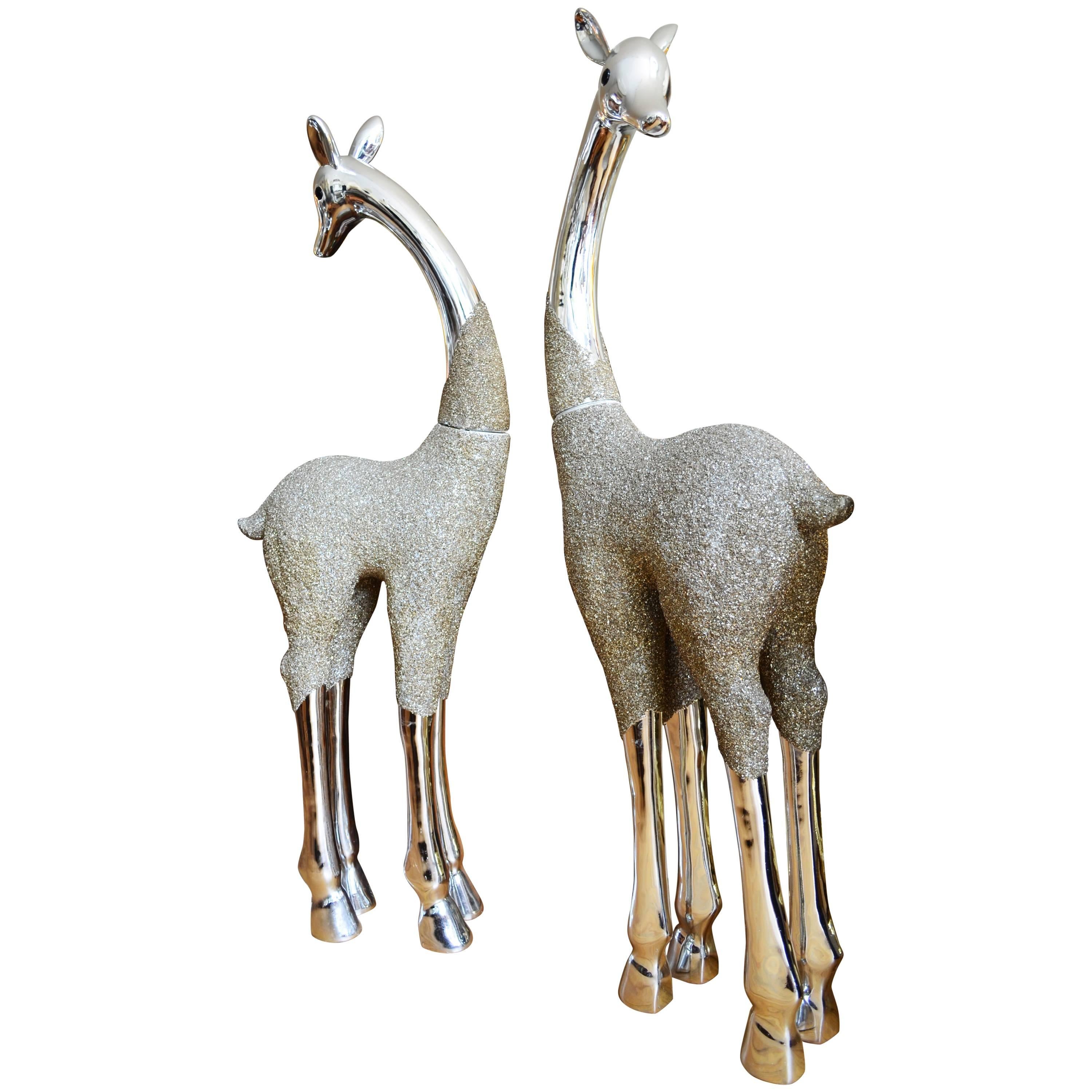 Metallic Giraffes Sculptures