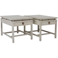 Pair of Driftwood Finish End Tables