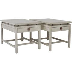 Pair of Driftwood Finish End Tables 10
