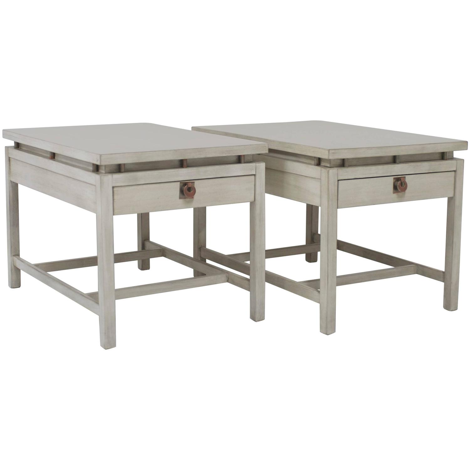 Pair of Driftwood Finish End Tables For Sale at 1stdibs